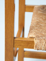 Pair of Oak and Rush Dining Chairs