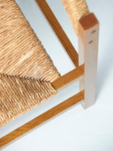 Pair of Oak and Rush Dining Chairs