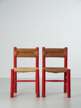 Cadira popular de pi i boga en vermell