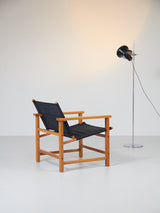 Butaca de haya y lona