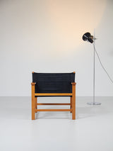 Butaca de haya y lona