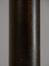 Llum de peu de ferro negre, bronze i pantalla de lli