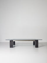 Marble, Plate and Glass Coffee Table