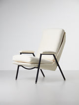 Butaca tapissada en blanc