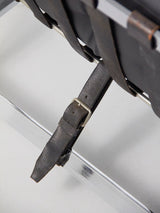 Chromed Iron and Synthetic Leather Lounge Chair