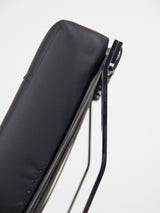 Chromed Iron and Synthetic Leather Lounge Chair