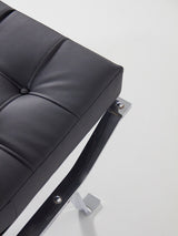 Chromed Iron and Synthetic Leather Lounge Chair