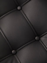 Chromed Iron and Synthetic Leather Lounge Chair