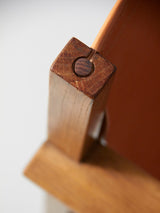 Pareja de sillones de roble y cuero