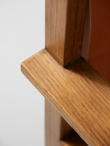 Pareja de sillones de roble y cuero