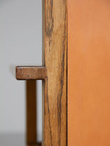 Pareja de sillones de roble y cuero