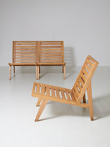 Low Beech Lounge Chairs