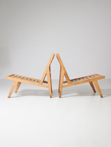 Low Beech Lounge Chairs