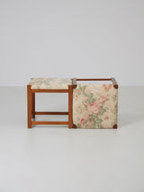 Pine and Fabric Stool