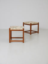 Pine and Fabric Stool