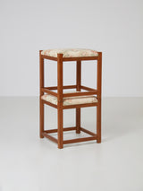 Pine and Fabric Stool