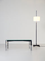 Mesa de centro de vidrio y hierro