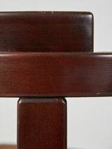 Pareja de sillas de madera de ukola y ratán