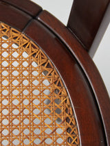 Pareja de sillas de madera de ukola y ratán