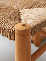 Banqueta de pino y enea