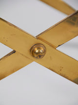 Taburete plegable en hierro y piel negra