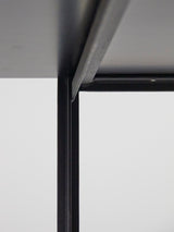 Taula de centre negre de ferro i fusta