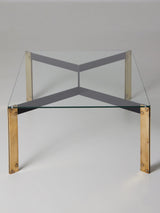 Glass and brass coffee table