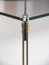 Glass and brass coffee table