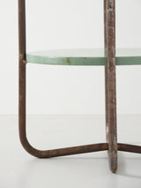 Mesa auxiliar de madera y hierro