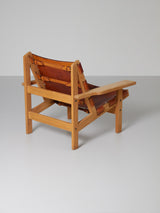 Sillón de roble y cuero