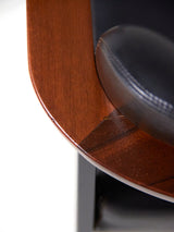 Pareja de sillones de hierro, madera y skay