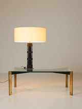 Wood and Fabric Table Lamp