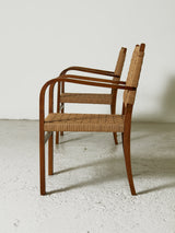 Parella de butaques de fusta i corda