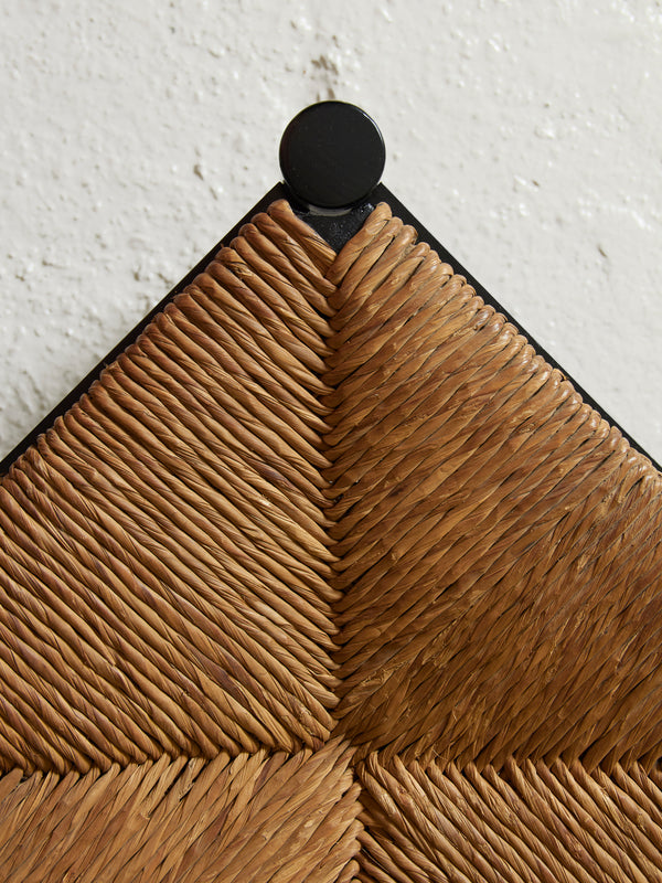 Pair of Black Dining Chairs in Wicker