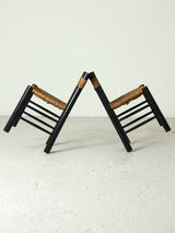 Popular Dining Chair in Dark Wood and Rush