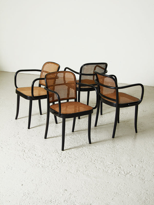 Joc de sis cadires estil Thonet mod. 811 negres