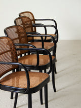 Set of Six Black Thonet style Chairs mod. 811