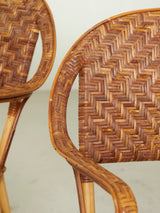 Set of Four Wicker Dining Chairs