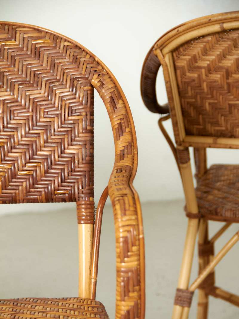 Set of Four Wicker Dining Chairs
