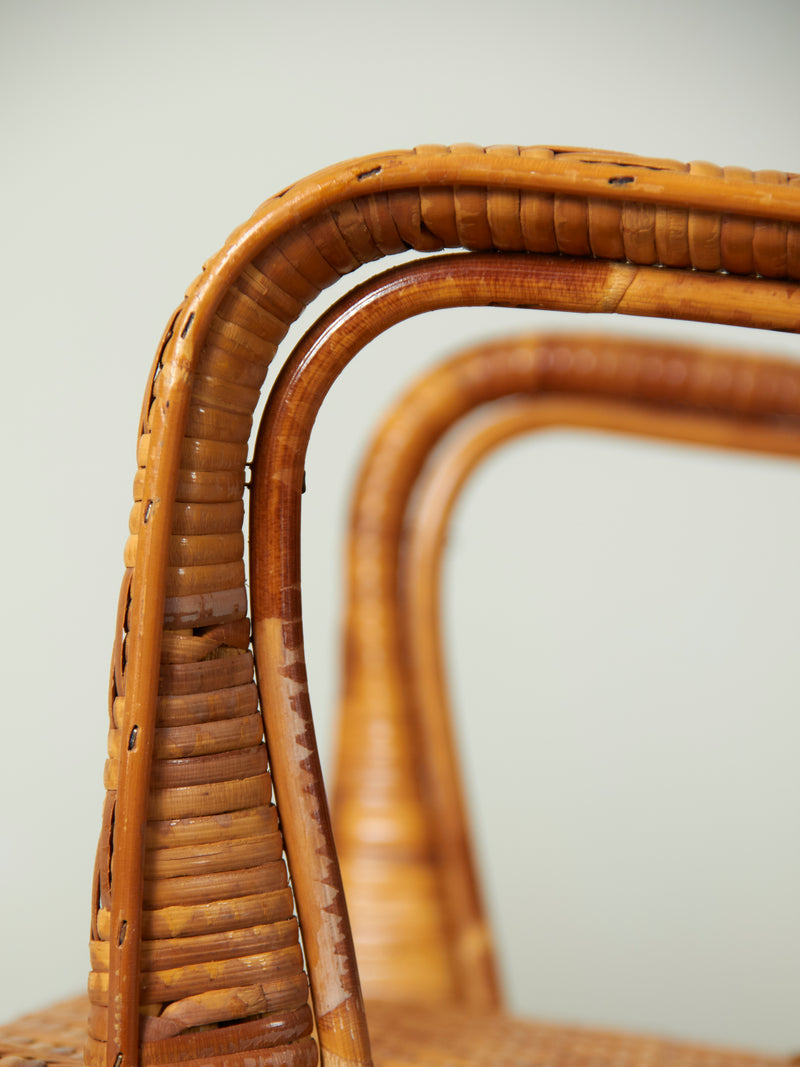 Set of Four Wicker Dining Chairs