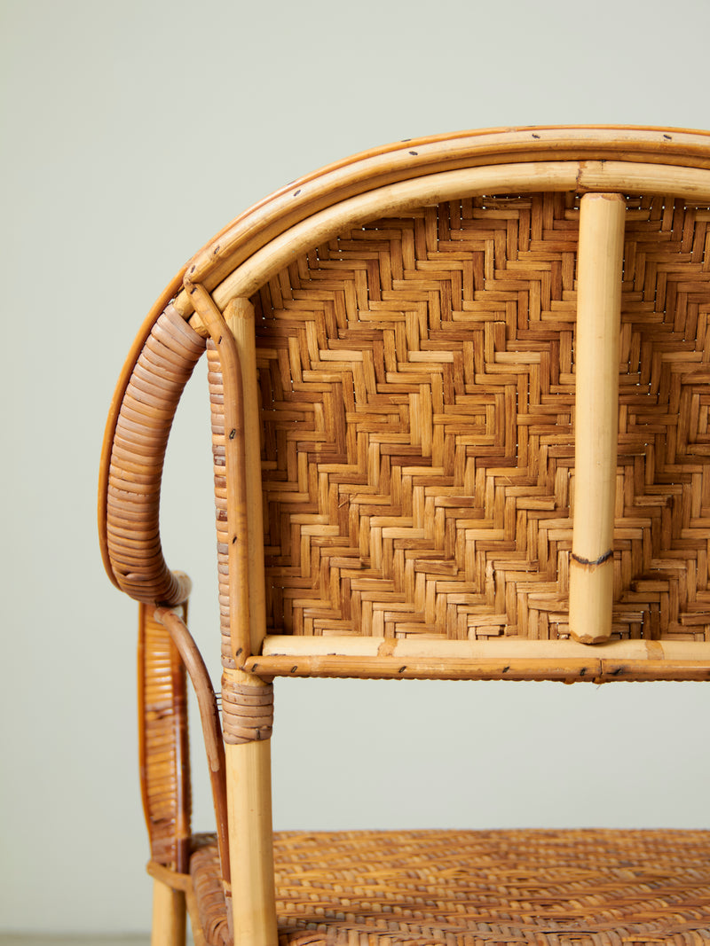 Set of Four Wicker Dining Chairs
