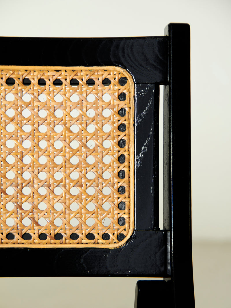 Set of Four Black Folding Chairs