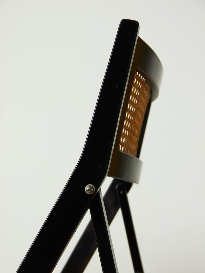 Set of Four Black Folding Chairs