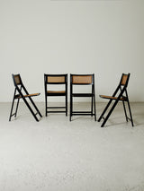 Set of Four Black Folding Chairs