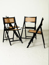 Set of Four Black Folding Chairs