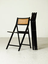 Set of Four Black Folding Chairs