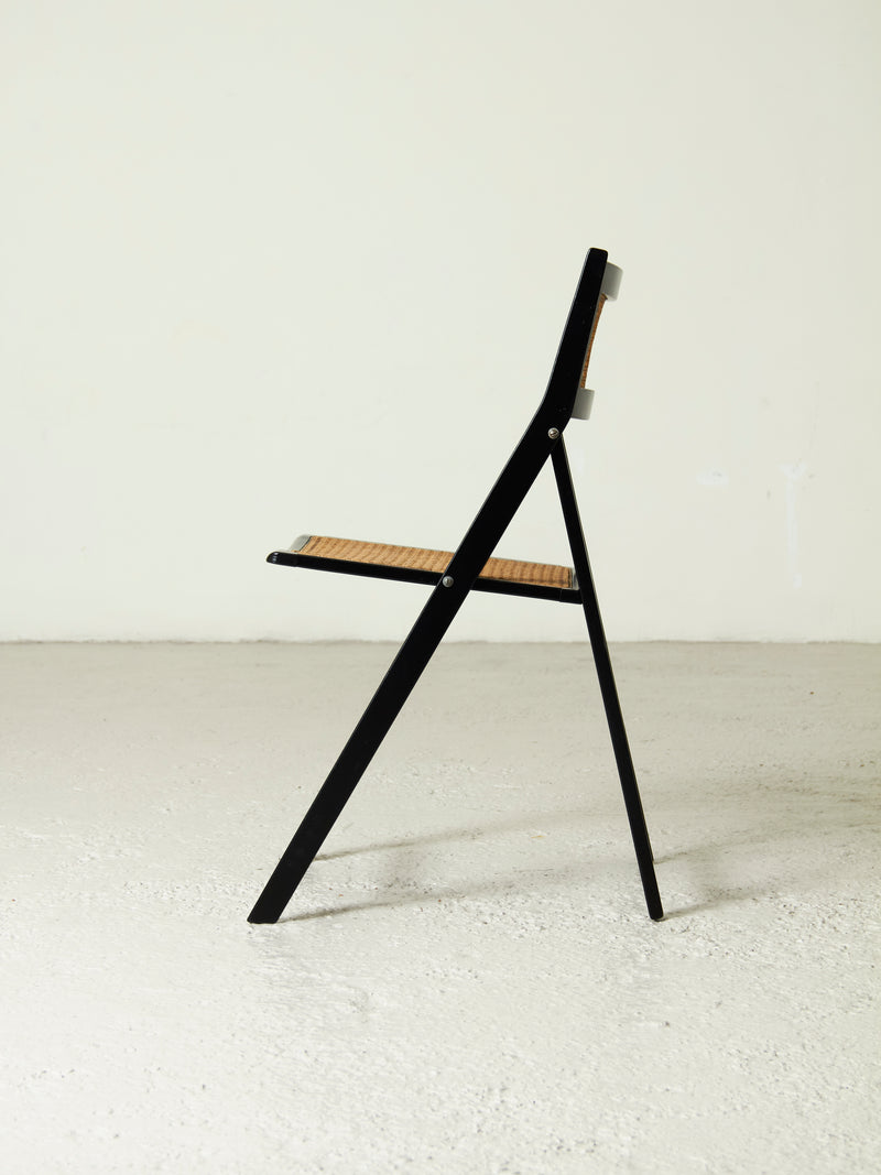 Set of Four Black Folding Chairs