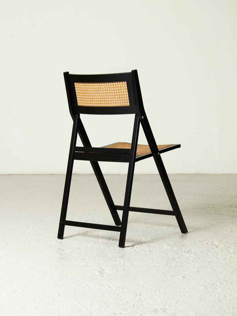 Set of Four Black Folding Chairs