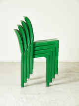 Juego de cuatro sillas Selene verdes