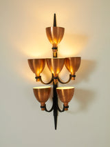 Iron and Copper Chandelier